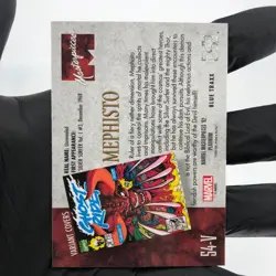 Marvel Card Mephisto Blue Traxx 54-V Variant Fleer Upper Deck Masterpieces [NM] - Image 3