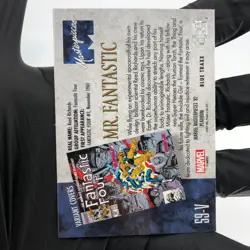 Marvel Card Mr. Fantastic Blue Traxx 54-V Fleer Upper Deck Masterpieces [NM] - Image 3