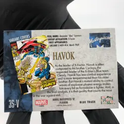 Marvel Card Havok Blue Traxx 35-V Fleer Upper Deck Masterpieces [NM] - Image 4