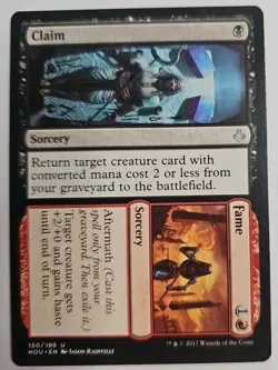 MTG Magic The Gathering Card Claim Sorcery Black Fame Red HOU 2017 - Image 1