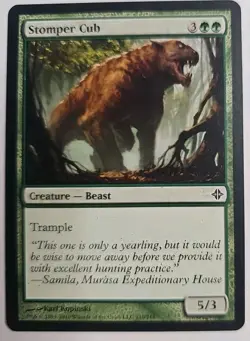 MTG Magic The Gathering Card Stomper Cub Creature Beast Green Rise Of The Eldraz - Image 1