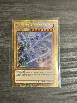 Yu-Gi-Oh! Blue-Eyes White Dragon Gold Secret Rare Limited Ed (MVP1-ENGV4) LP - Image 1