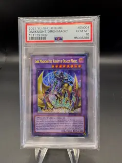2023 YU GI OH BLMR #EN001 DARK MAGICIAN THE KNIGHT OF DRAGON MAGIC SMALL CHIP - Image 1