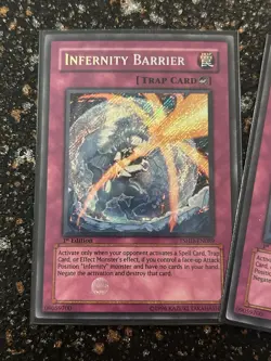 Yugioh 2x Infernity Barrier THSD 1st Secret Rare! - Image 2