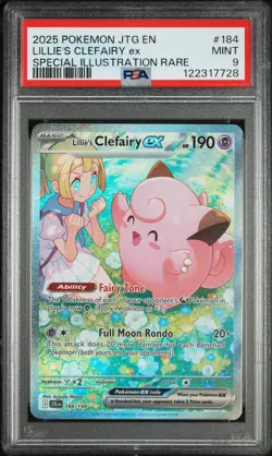 Lillie's Clefairy EX 184/159 Special Illustration Rare Pokemon PSA 9 JTG - Image 1