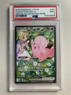 Pokemon Lillie's Clefairy ex Special Illustration Rare Sv09 184/159 PSA 9 2025 - Image 1