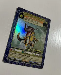 Greymon Digimon Digi-Battle Card BO-135 HOLO FOIL - Image 2