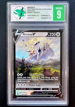 ⚪ TFG 9.0 Arceus V SWSH204 Sword & Shield Promo Cards Holo Tree Frog Grading - Image 1