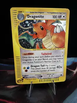 2002 Pokemon TCG Dragonite Expedition Base Set Holo Rare Card 9/165 [LP] - Image 2