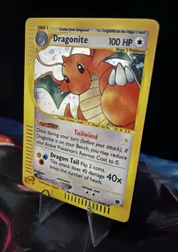2002 Pokemon TCG Dragonite Expedition Base Set Holo Rare Card 9/165 [LP] - Image 3