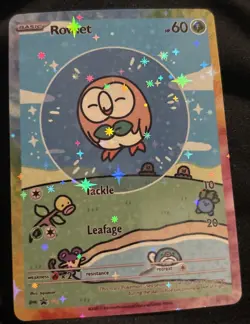 Pokemon Bubble Rowlet Special Doujin Art Starry Holo Card - Image 1