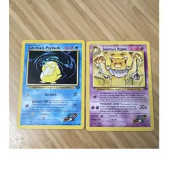 Pokemon TCG Gym Heroes Sabrina's Psyduck (LP) & Hypno (HP) Lot 2 cards - Image 1