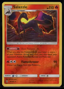 2017 Sun & Moon - Guardians Rising Salazzle Reverse Holo Rare Pokemon Card #16 - Image 1