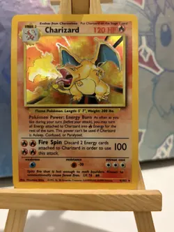 Pokemon TCG Charizard 4/102 Base Set Unlimited Holo Card NM/LP - Image 1