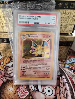 Pokemon TCG Charizard Card 4/102 WOTC 1999 Rare Holo Base Set PSA 7 - Image 2