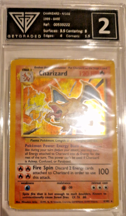 Pokemon TCG Charizard Holo Card Base Set, 4/102, MP - Image 1