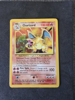 Pokemon TCG Charizard Holo Card 4/102 Vintage Base Set Offers Welcome - Image 1