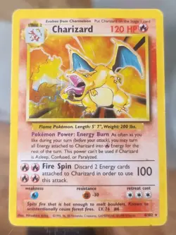 Pokemon TCG Charizard Holo Card Base Set, 4/102 - Image 1