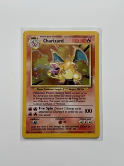 Pokemon TCG Charizard Card 4/102 WOTC 1999 Rare Holo Base Set - Image 1