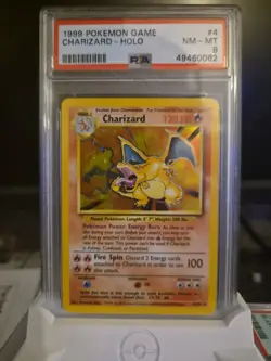 Charizard 4/102 Base Set Holo Pokemon Card WOTC TCG 1999 Vintage Graded PSA 8 - Image 1