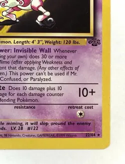 Mr. Mime - 22/64 - WOTC Jungle Set Regular Rare Pokemon Card - LP - Image 5