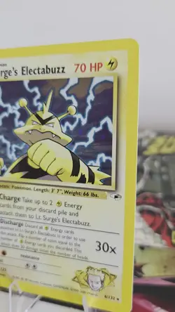 Lt. Surge’s Electabuzz 6/132 Gym Heroes Unlimited 2000 Pokemon Card Holo Rare NM - Image 2