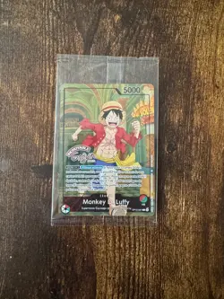 One Piece Promo Card Musee Grevin OP13-001 Monkey D Luffy Sealed - Image 1