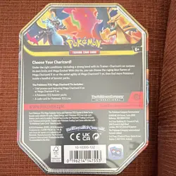 Pokemon TCG Mega Charizard Tin Sealed Metal Box w/ English Promo Card Age 6+ - Image 2