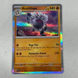 2023 Pokemon ANNIHILAPE 109/198 Scarlet & Violet Rare Holo Card - Image 1
