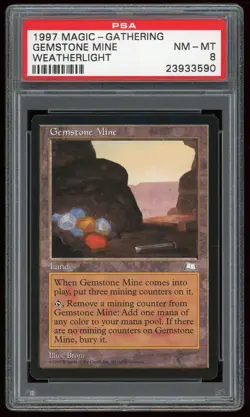 1997 MTG Magic the Gathering Card Weatherlight Gemstone Mine PSA 8 TCG - Image 1