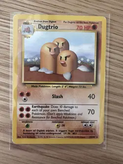Pokemon Cards Dugtrio 19/102 Base Set Unlimited WOTC Rare LP/MP - Image 1