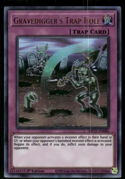 Gravedigger's Trap Hole MP21-EN086 Tin of Ancient Battles Yu-Gi-Oh 1st Ed NM - Image 1