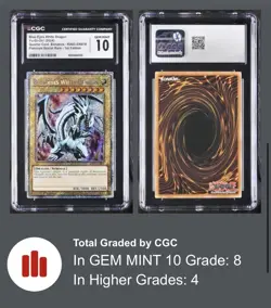 YU-GI-OH! QUARTER CENT PLATINUM SR 1ST EDITION BLUE-EYES WHITE DRAGON CGC G/M 10 - Image 3