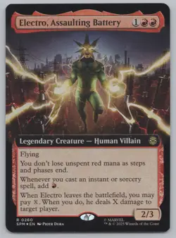 MTG - FOIL Electro, Assaulting Battery (Extended Art) - Spider-Man (SPM) -F664 - Image 1
