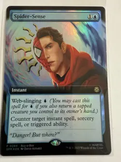 MTG Spider-Sense 0284 Foil (Extended Art) Marvel's Spider-Man Buy-a-Box Promo NM - Image 1