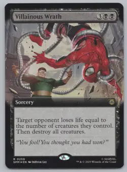 MTG - FOIL Villainous Wrath (Extended Art) - Marvel's Spider-Man (SPM) -F665 - Image 1