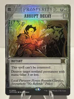 Abrupt Decay 34 R Outlaws of Thunder Junction: Breaking News FOIL NM MTG - Image 1