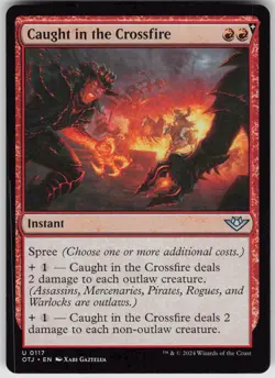 MTG Caught in the Crossfire 117 Outlaws of Thunder Junction U Normal NM - Image 1