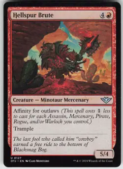 MTG Hellspur Brute 127 Outlaws of Thunder Junction U Normal NM - Image 1