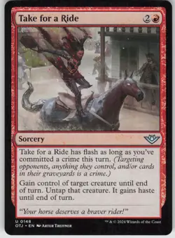 MTG Take for a Ride 148 Outlaws of Thunder Junction U Normal NM - Image 1