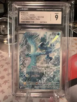 Articuno CGC 9 Illustration Rare Holo Sv09 Journey Together 161/159 Pokemon 2025 - Image 1