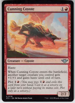 MTG Cunning Coyote 118 Outlaws of Thunder Junction U Normal NM - Image 1