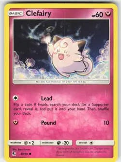 Clefairy 38/68 Common Hidden Fates Pokemon Near Mint - Image 1