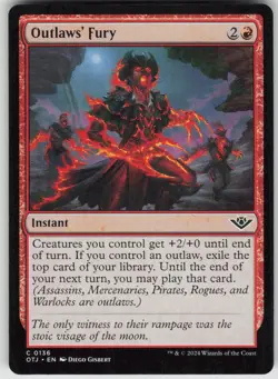 MTG Outlaws' Fury 136 Outlaws of Thunder Junction C Normal NM - Image 1