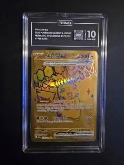 Pokemon TCG TAG 10 Pikachu ex 179/131 SV Prismatic Evolutions Hyper Rare Holo - Image 1