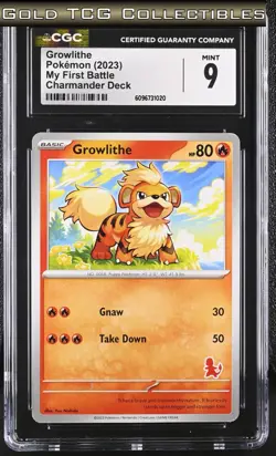 CGC 9 ⭐ Pokemon Growlithe My First Battle Charmander Symbol Deck 2023 - Image 1
