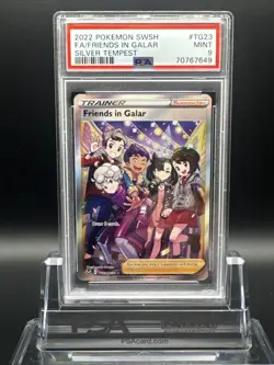 Pokemon 2022 Silver Tempest Full Art Trainer FRIENDS IN GALAR #TG23 PSA 9 Mint - Image 1