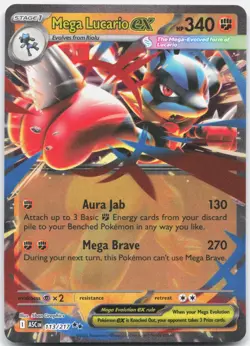 Mega Lucario ex 113/217 Double Rare Ascended Heroes Pokemon Holo Near Mint - Image 1