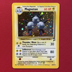 Pokemon Vintage Holo Rare Magneton 9/130 Base 2 Wizards Of The Coast 2000 Swirl - Image 1
