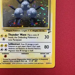 Pokemon Vintage Holo Rare Magneton 9/130 Base 2 Wizards Of The Coast 2000 Swirl - Image 4